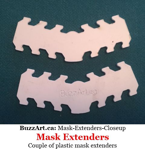 Couple of plastic mask extenders 